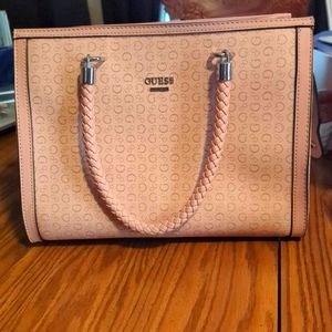 Guess hang bag very light pink mauve color